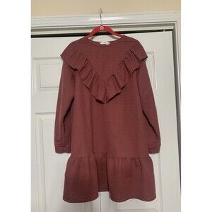 Mango Ruffled Mini Dress in Mauve